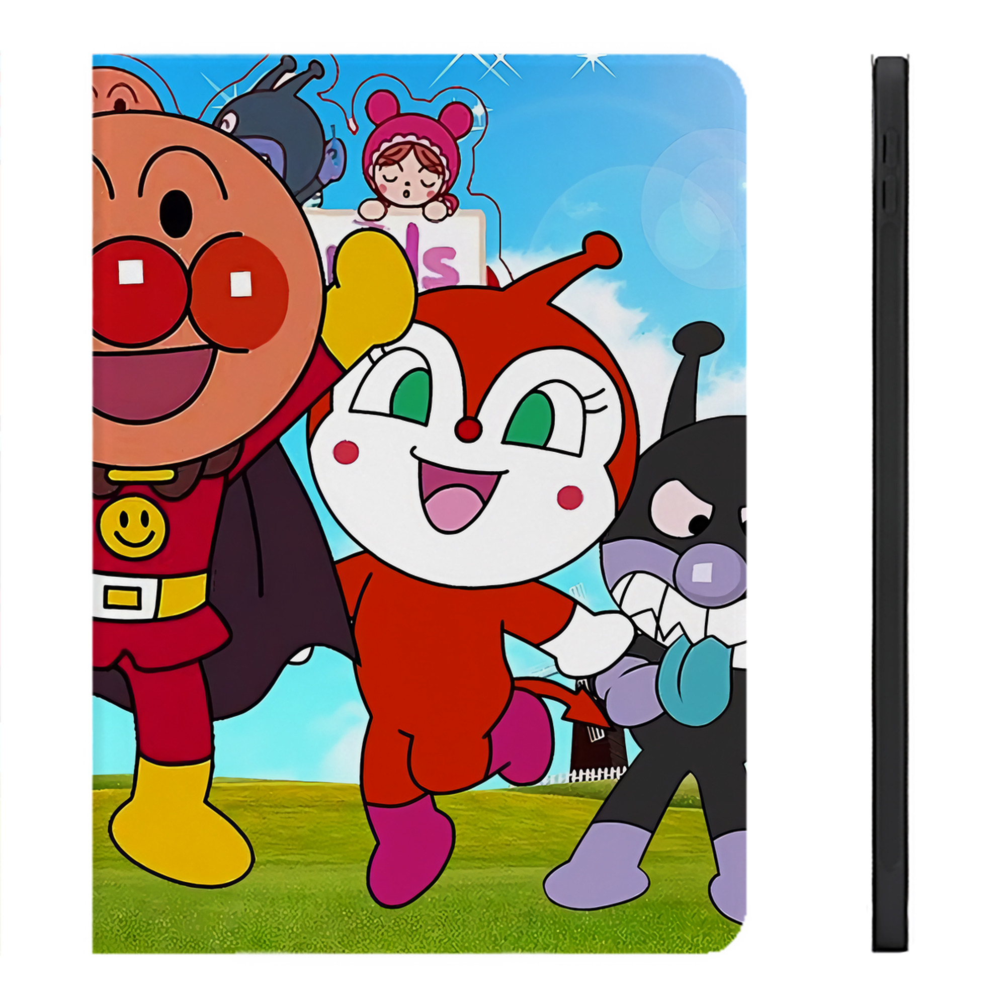 （画像用） アンパンマン Anpanman IPadケース ペンホルダー付き ブックスタイルデザイン